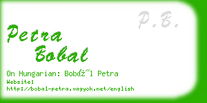 petra bobal business card